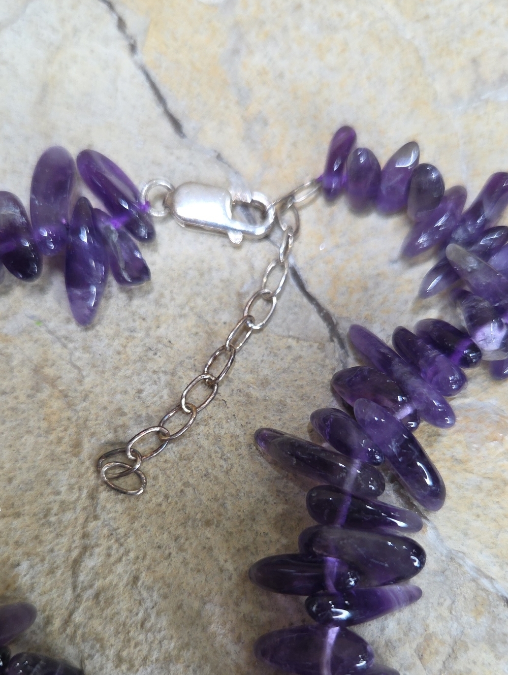 925 Sterling Silver Purple Amethyst Necklace Bracelet Earring Set Seahorse - Picture 9 of 10